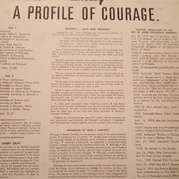 LP33 John F. Kennedy Documentaries Limited  vinyl album - Picture 2 of 2